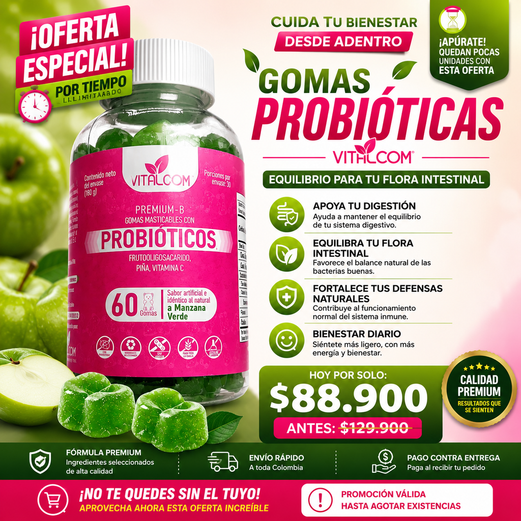 GOMAS PROBIOTICOS VITALCOM X60
