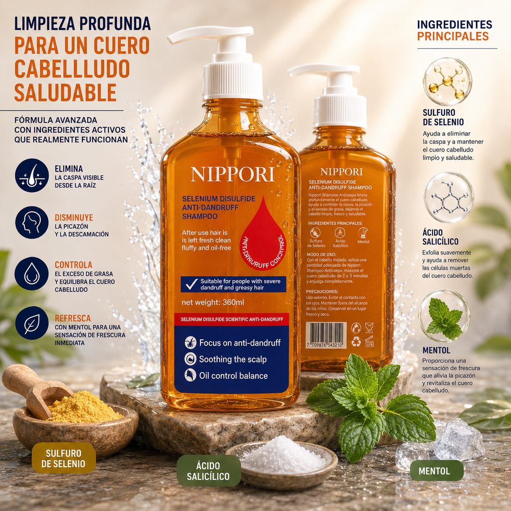 NIPPORI Shampoo Anticaspa 360 ML