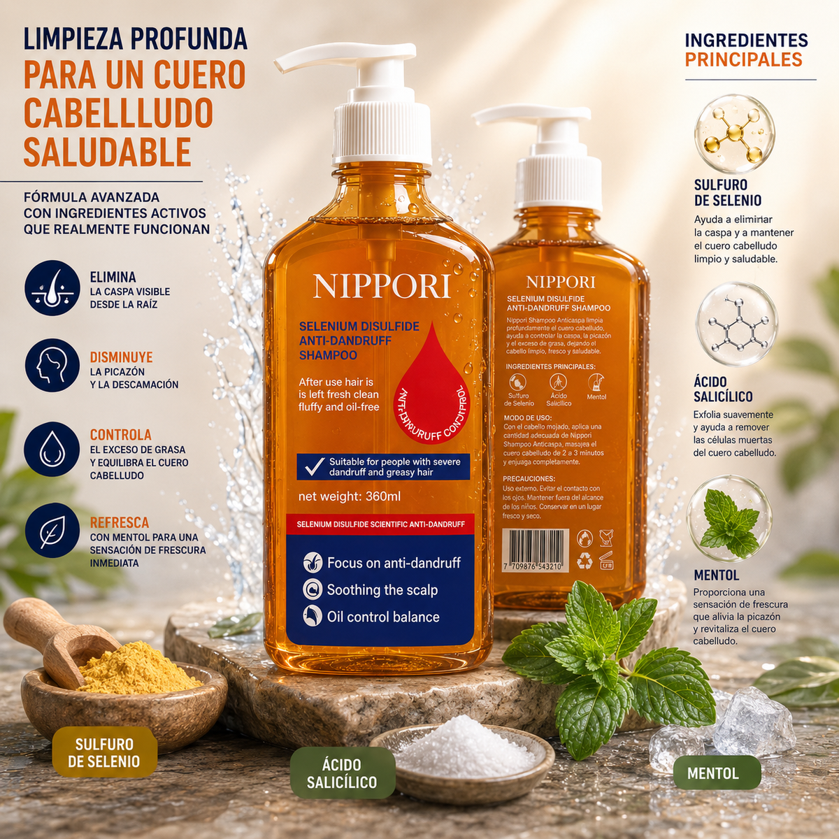 NIPPORI Shampoo Anticaspa 360 ML